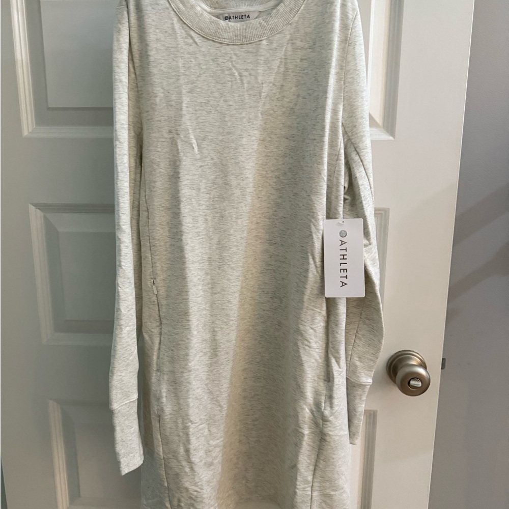 Athleta Coaster Luxe Dress - Size Medium Light Grey NWT - Picture 4 of 5